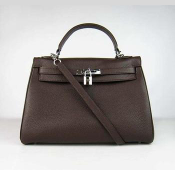 HKL32ODCS004 Hermes Kelly 32CM caffﾨﾨ scuro (argento)